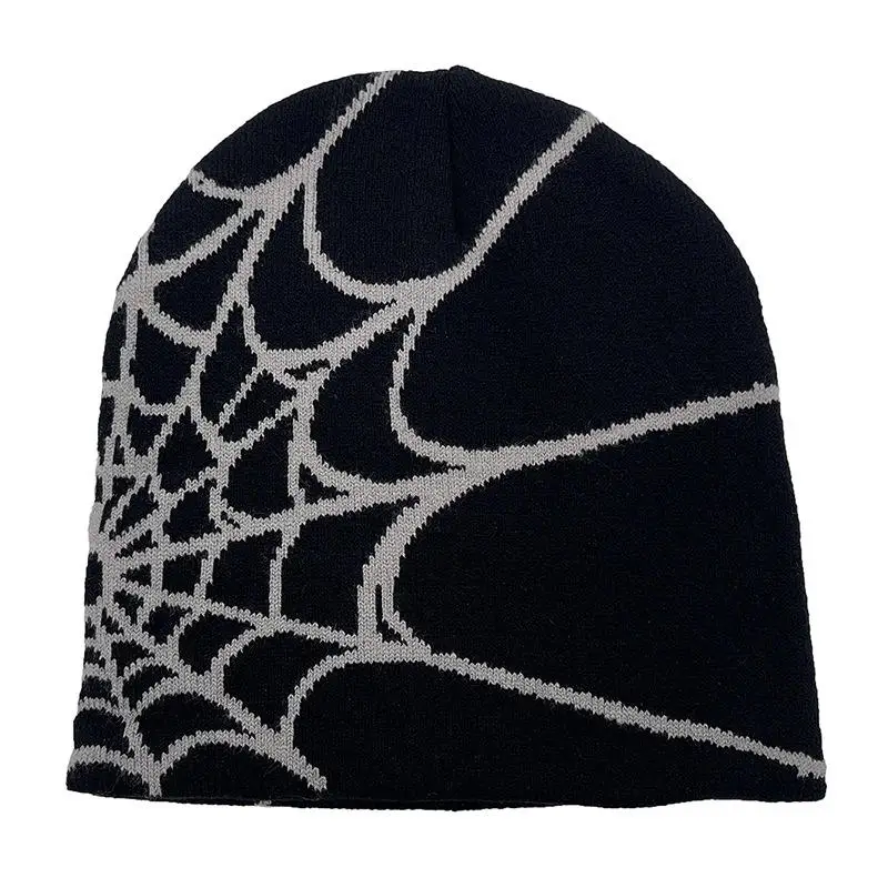 Casual Net Pattern Knitted Hat Y2K Women Men Hip Hop Winter Warm