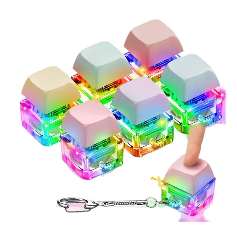 Keycap Fidget Keychain Custom Your Design Click Keychains Click Fidget Keychain Multiple Color Options Stim Toy Stress Relief