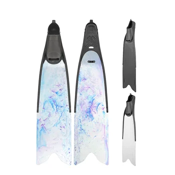 Custom Spearfishing Flippers ODM OEM TPR Foot Pocket PP Scuba Diving Equipment with Long Blade & Rubber Freediving Fins