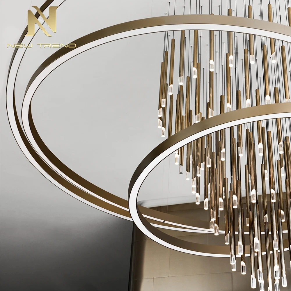 CPL-486 Bespoke Engineering Luxury Hotel Lobbies Commercial Spaces Custom Modern Multi Tier LED Chandelier