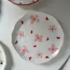 Mano pellizco Placa de 8 pulgadas-flores de color rosa