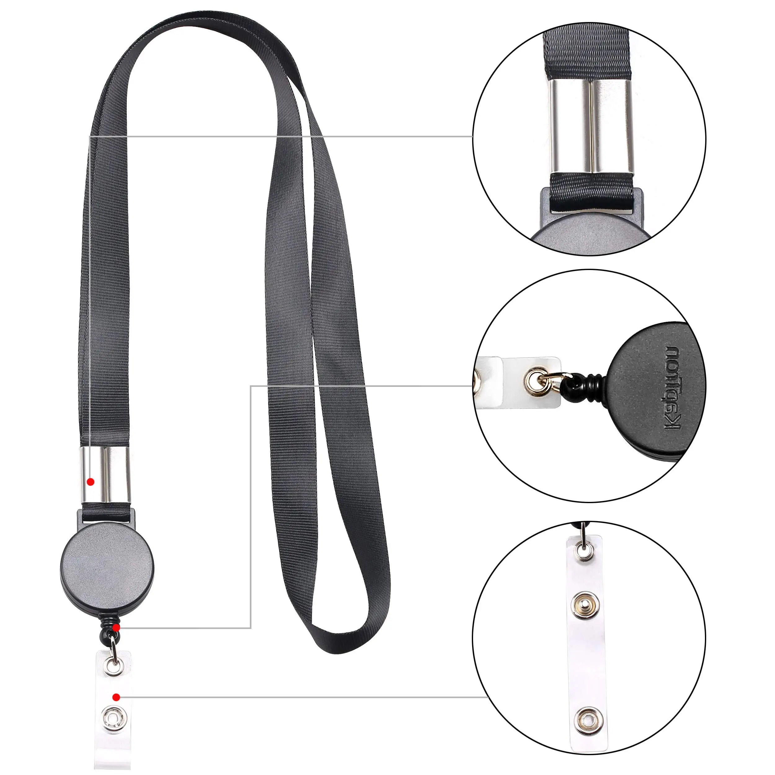 High Quality Polyester Printing Lanyard Retractable Id Card Holder ...