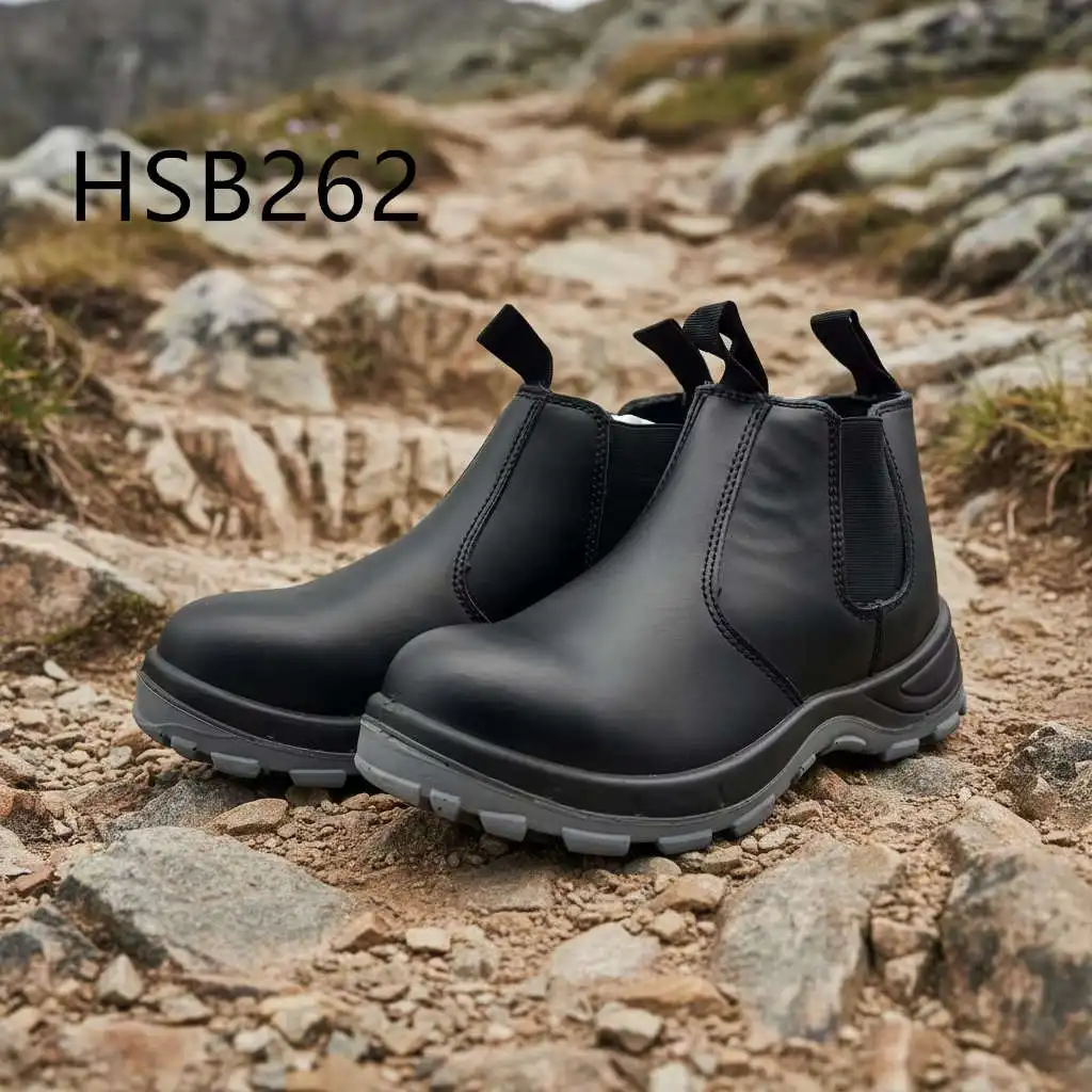 YWX,Israel Popular Anti-acid&alkali Outsole Pull-on Safety Shoes Construction Sites Anti-hit&puncture Black Work Footwear HSB262