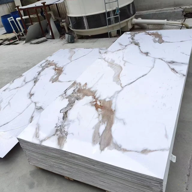 High quality decorative marble alternative PVC UV marble sheet uv coating pvc marble sheet wall panel
