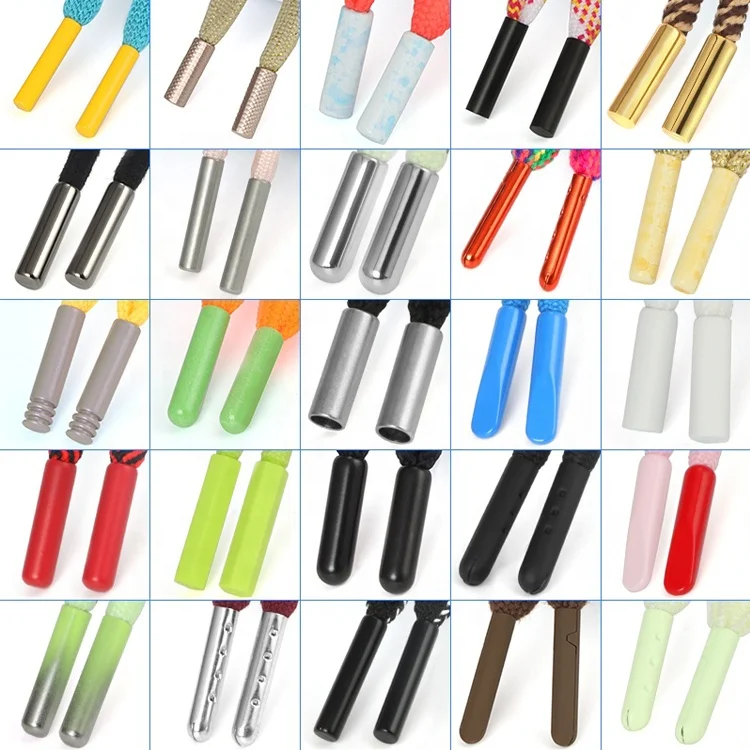 Metal Aglets Custom Laser Engraved Logo Metal Screw Shoelace Tips for Sneaker Hoodies
