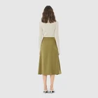 Long Women Skirt Women Custom Designer Elegant Casual A Line High Waist Stitching Front Pleated Long Maxi Women Skirt