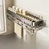 [Gray] Single layer 60cm hook and rod storage rack