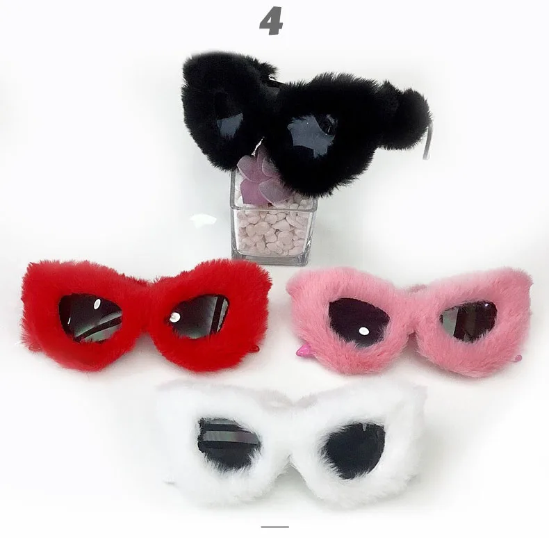 Pinkdeer Women's Plush Sunglasses Eyewear Fluffy Fuzzy Cat Eye
