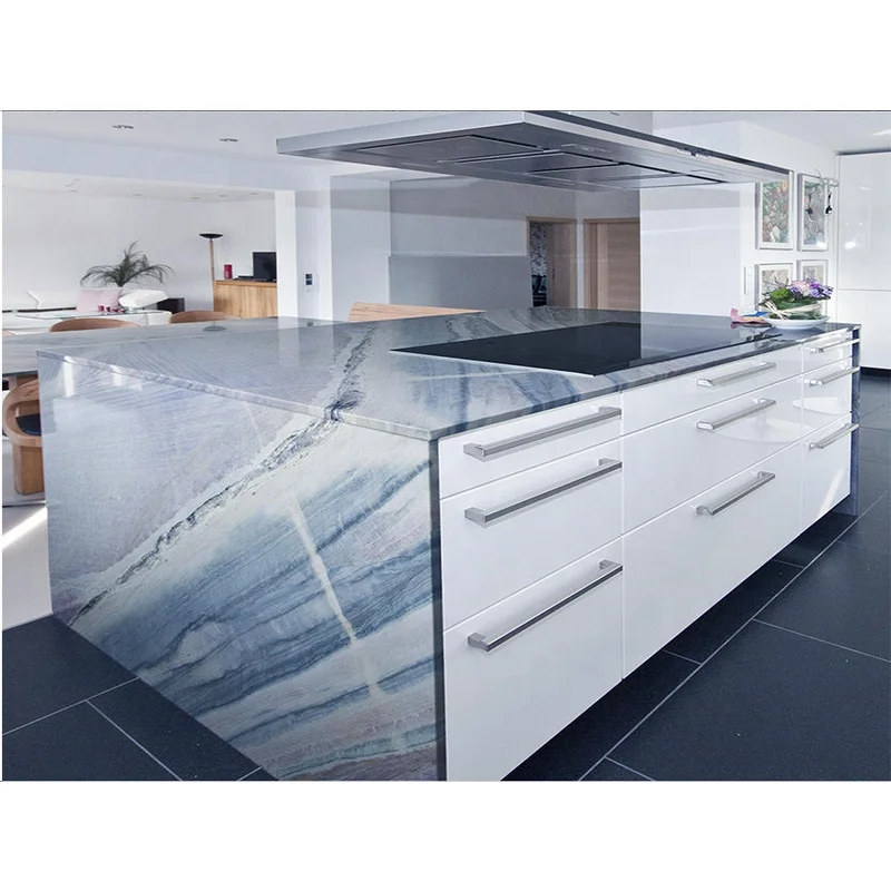 Interior Home Wall Decoration Azul Macaubas Polished Blue Quartz Slabs Macauba Slab.