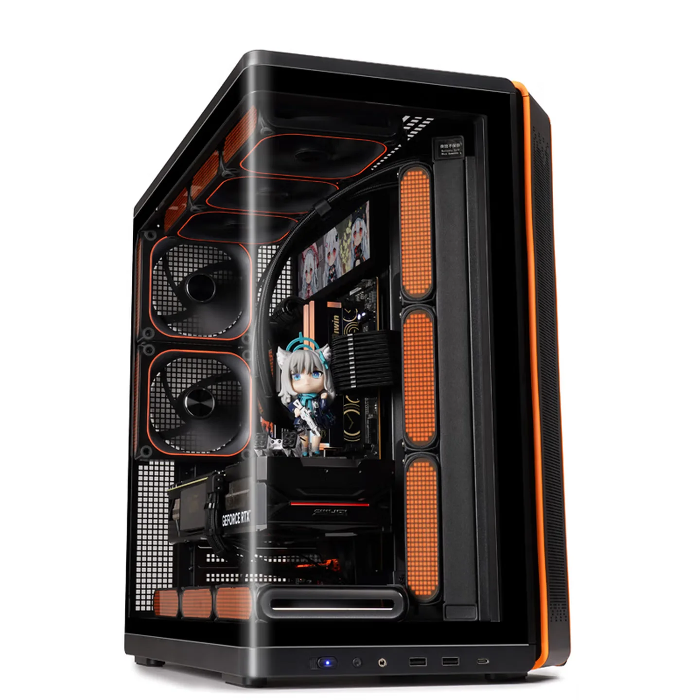 aigo starry chen 曲名ピラーレス ATXケース ディスプレイ付き Aigo Starry Chen ATX Mid-Tower Gaming PC Case with Curved Glass