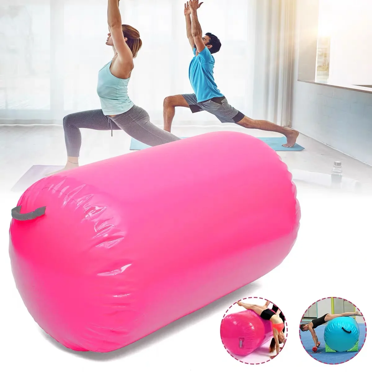Rouleau De Gymnastique Gonflable Air Roll – PVC Double Couche, Polyvalent – Pour Tumbling, Yoga Et Entraînement