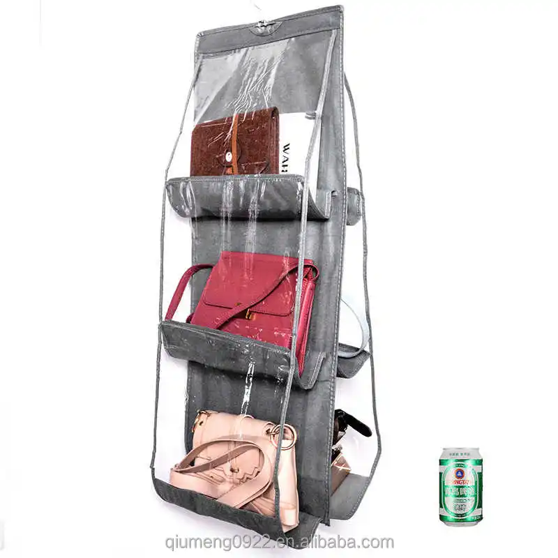 For Wardrobe Closet Transparent Storage Bag Hanging Handbag