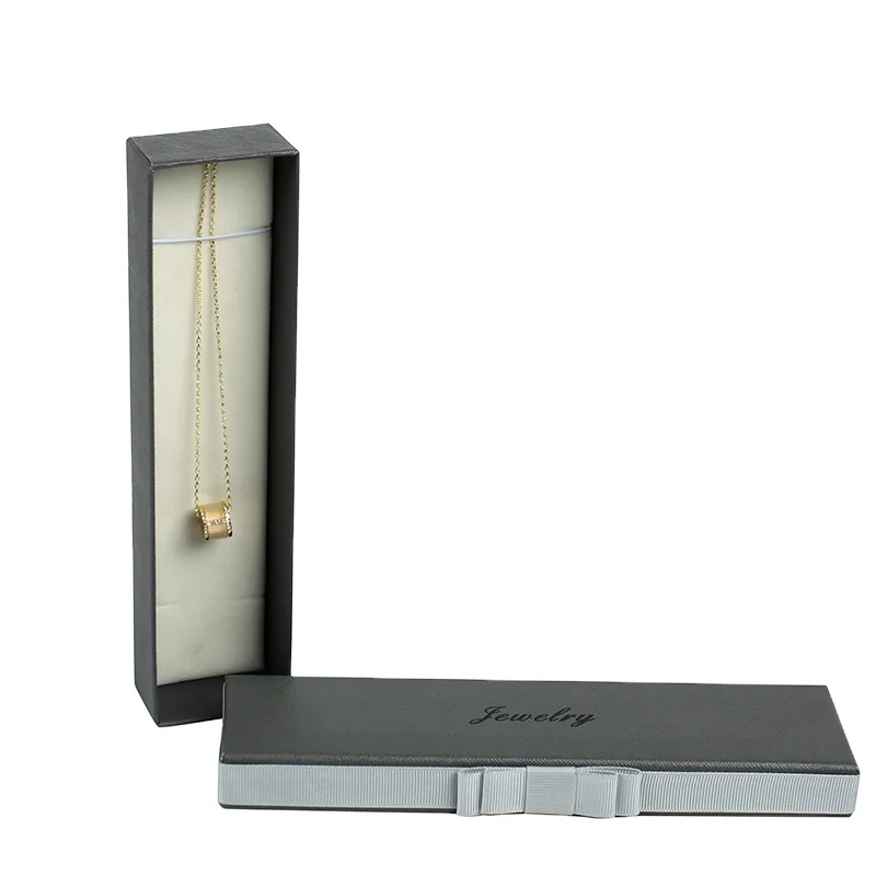 Jinayon Custom Wholesale Cardboard Jewelry Packaging Box Glossy Lamination with Paper Lid and Base for Necklace details