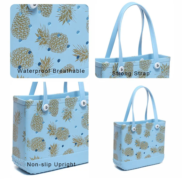 Rubber Beach Bag Bogg Style Hole Waterproof Durable Open Silicone Tote