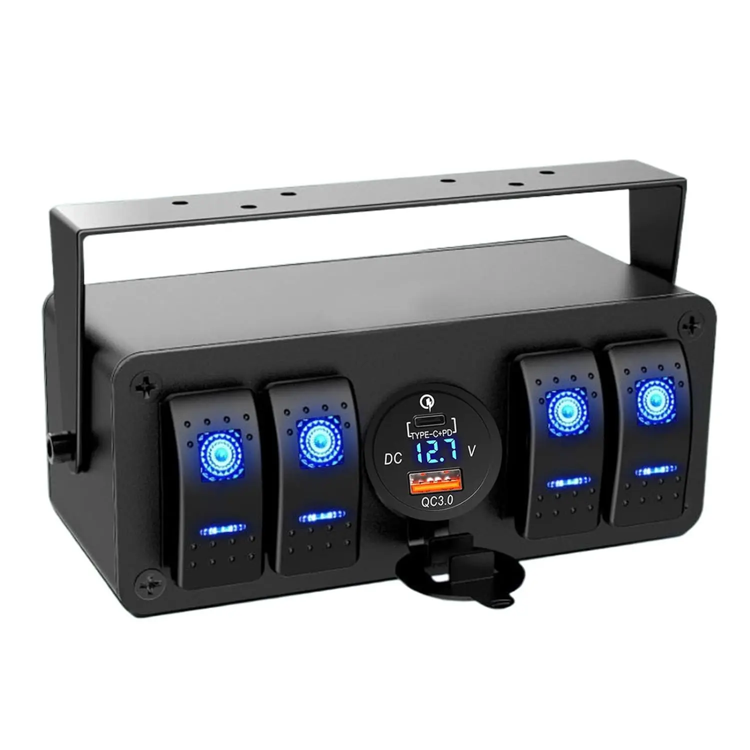 thumbnail image 2 of Waterproof Illuminated Rocker Switch 12V/20A 24V/10A On-Off SPST Toggle For Vehicle Marine Use Blue Red From Other Interior Accessories - Price 15.57 2 of 14