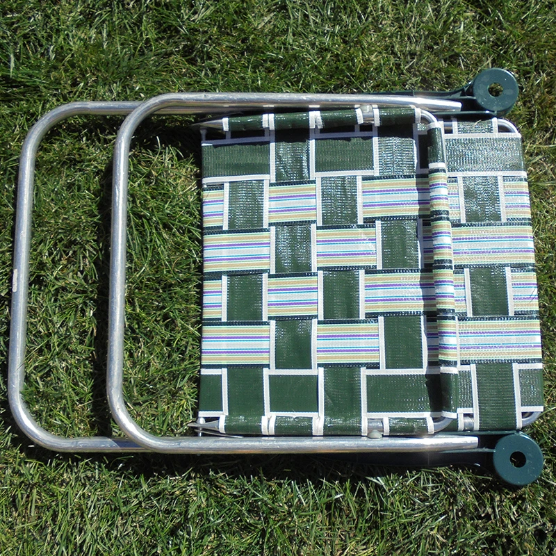 DIY Nylon Webbing Outdoor Customize Aluminum Metal Frame Webbed Beach Lawn Chairs Folding Web Patio Chair