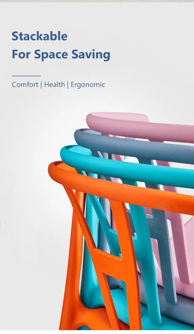 Nordic Stackable Dining Plastic Chairs Modern Garden White Chair For