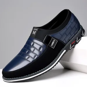 Summer Men's Casual PU Strap Shoes Model Business Minimalist Slip-On