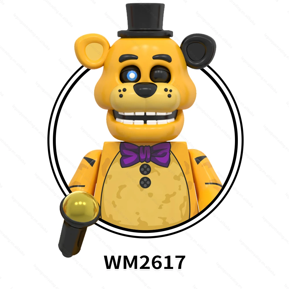 WM6170 FNAF Five Night at Freddy Chica Mike Abby Spring Bonnie Golden Freddy Foxy Mini Educational Building Blocks Toys for Kids