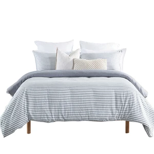 Hot Sale High Quality Soft Hand 90gsm Cationic Stripe Duvet Cover Sets 3pcs