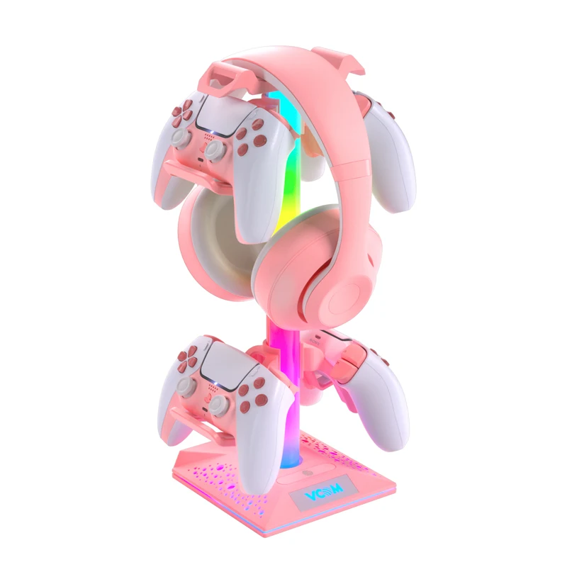 VCOM RGB Headphone Stand Touch Control Pink Light Headset Holder