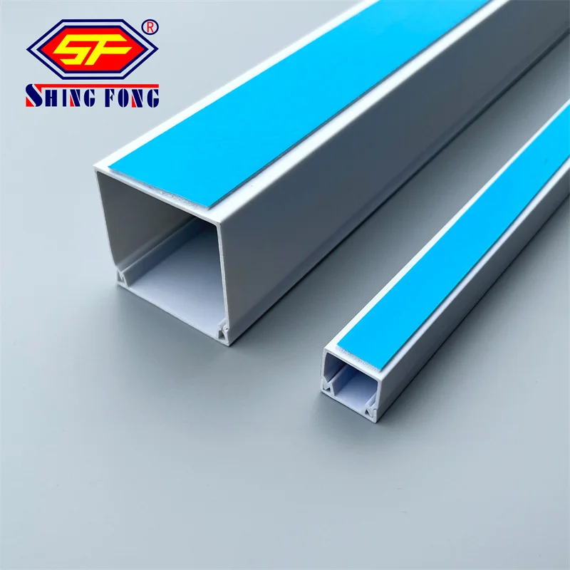 Square Plastic Cable Trunking White Wiring Cable Electric PVC Trunking ...