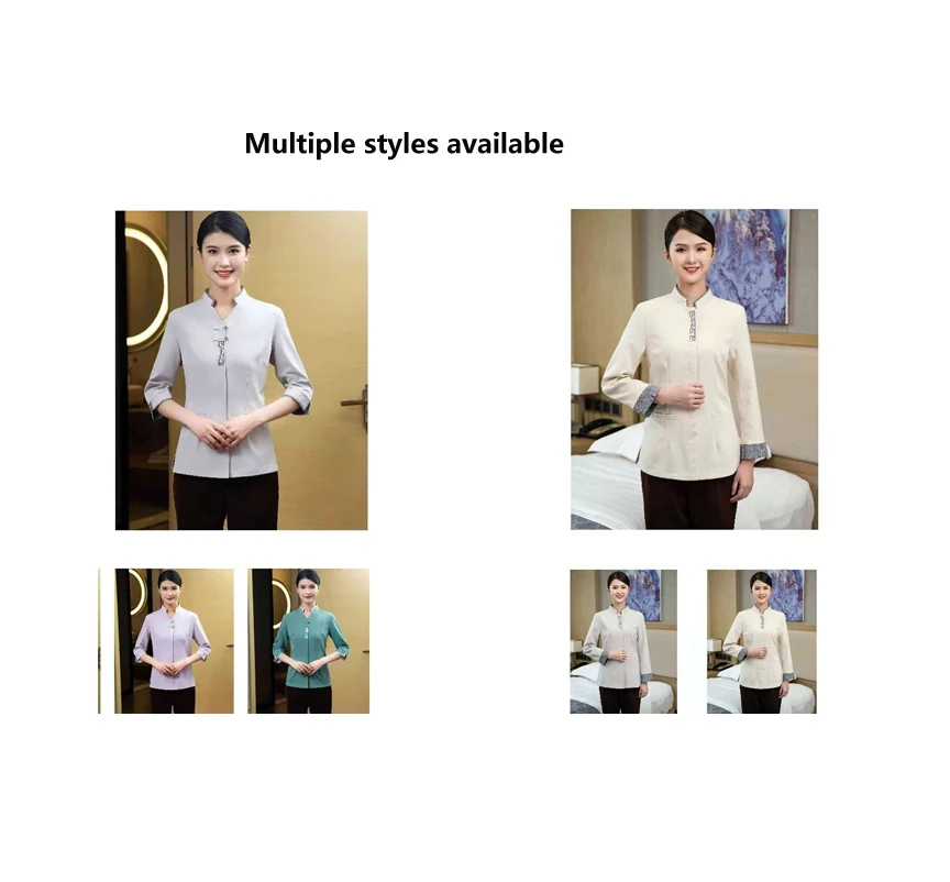Custom Cleaning Work Clothes Women's Hotel Cining Room Unisex Professional Hotel Cleaning Staff Unif