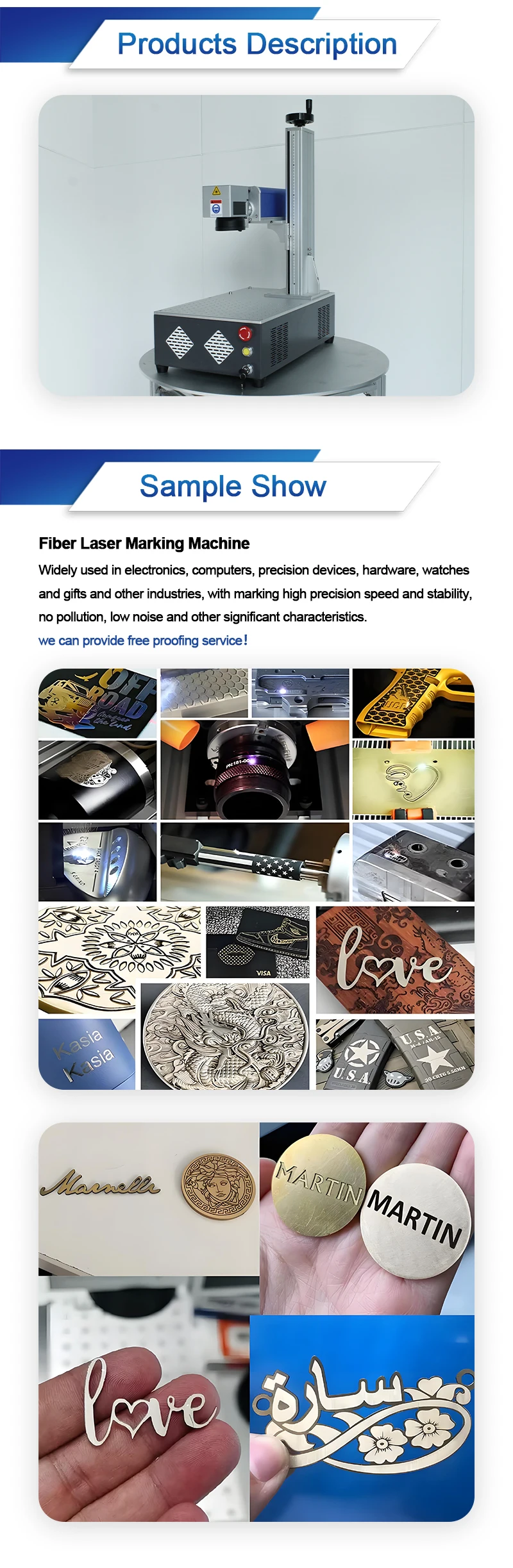 Portable 20W-100W UV Fiber CO2 Laser Marking Machine Gantry Type with Support for AI DXF DST PLT DWG BMP Formats