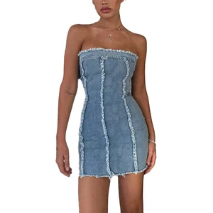 High Quality Hot Sexy Slim Fit Ladies Fashion Apparel Women Elegant Casual Denim Dresses