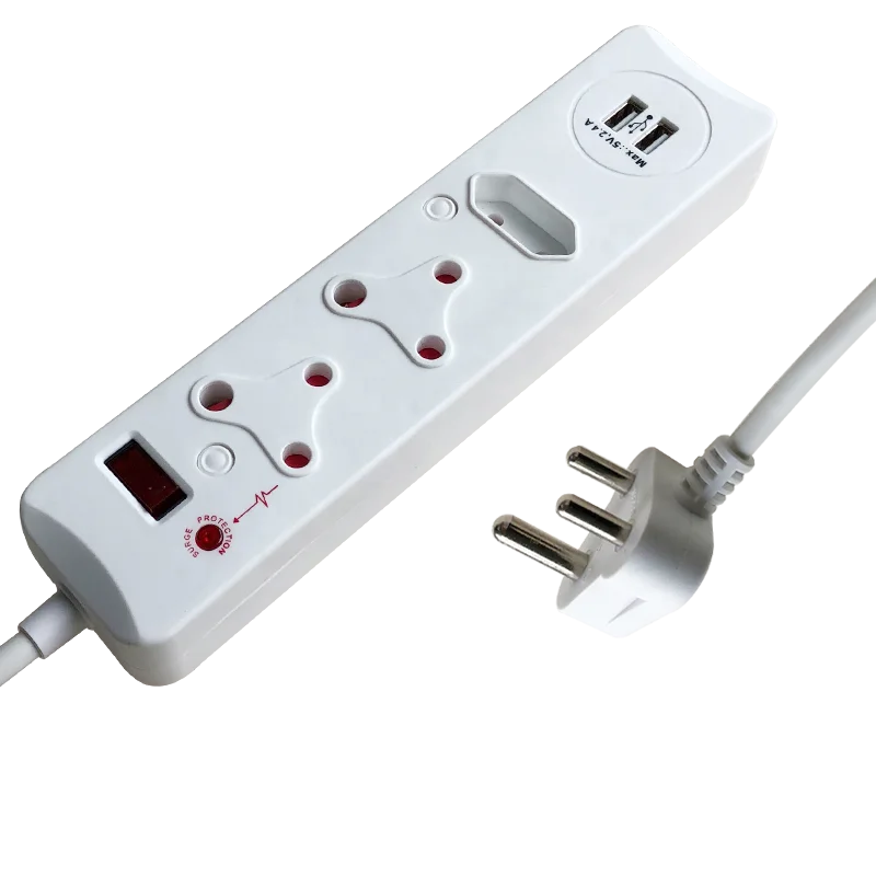 Multi Plugs Electrical Socket Surge Protected Power Strip With Usb New