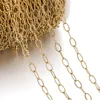 Cadena ovalada en relieve de oro con incrustaciones de horno de acero inoxidable de 5*9 mm - Oro