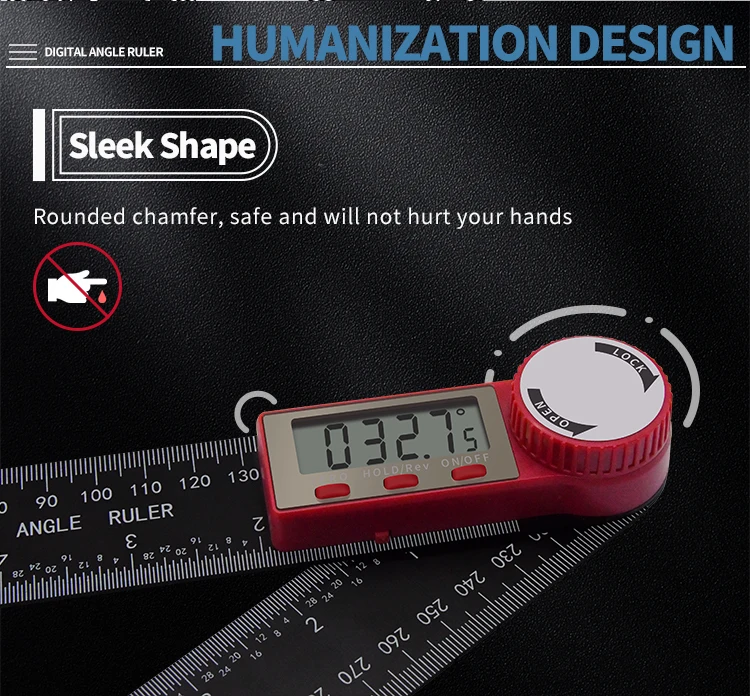200mm Digital Angle Ruler Protractor Angle Finder Carbon Inclinometer