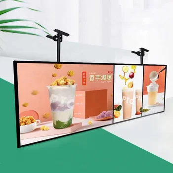 High-definition Ultra-thin TV Light Box Billboard Hanging Milk Tea Shop Catering Price List Custom Display Board Luminous Menu