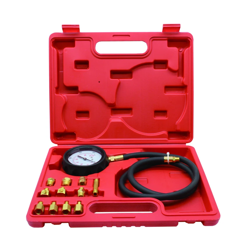 12 PC AUTO Engine Oil Transmission Oil Pressure Tester Gauge Diagnostic Test Kit 