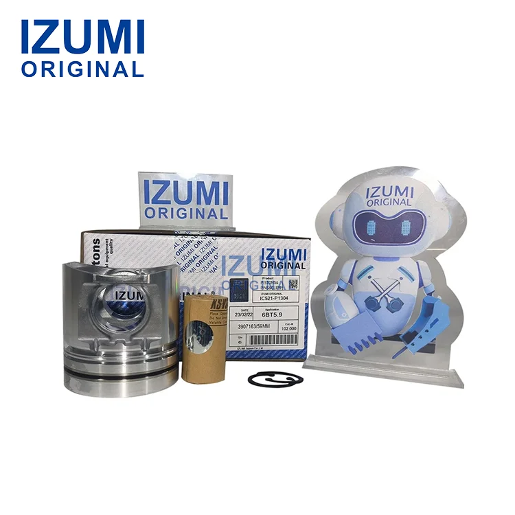 Chi tiết động cơ diesel IZUMI ORIGINAL cho CUMMINS 4BT, 6BT: piston, mã 3907163, 3802160, 4991277, E21100, đường kính 102 mm — nhà cung cấp