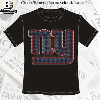New NFL Football Team Rhinestone Transfer Design Custom Private Name Giants Rhinestone Heat Transfer for T-shirts Hats DIY