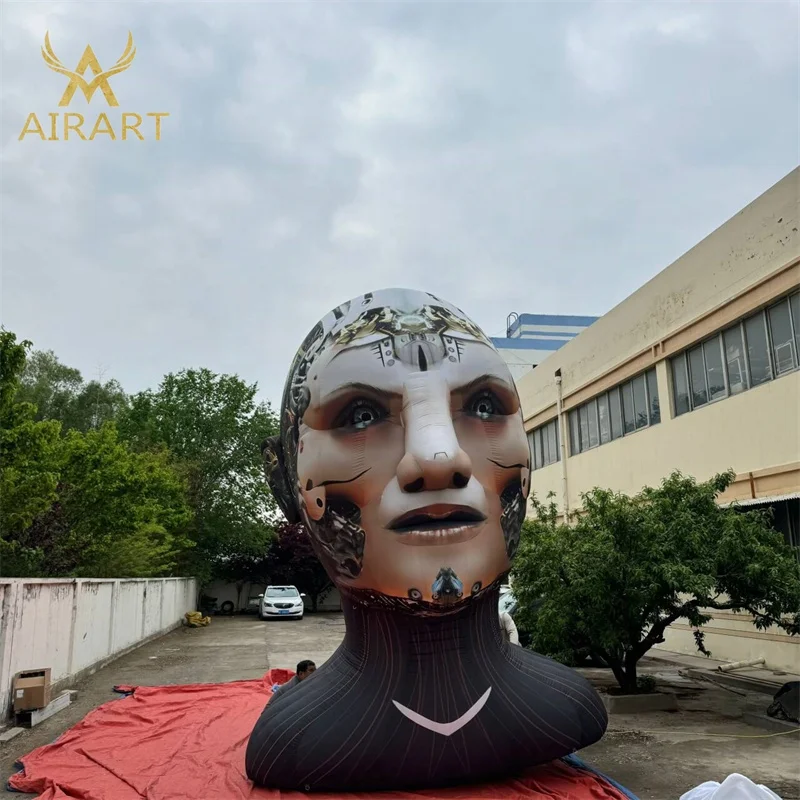 2025 Customized Size Activity Decoration Inflatable Robot Head,inflatable Cyberpunk Robot Head Balloon for Sale