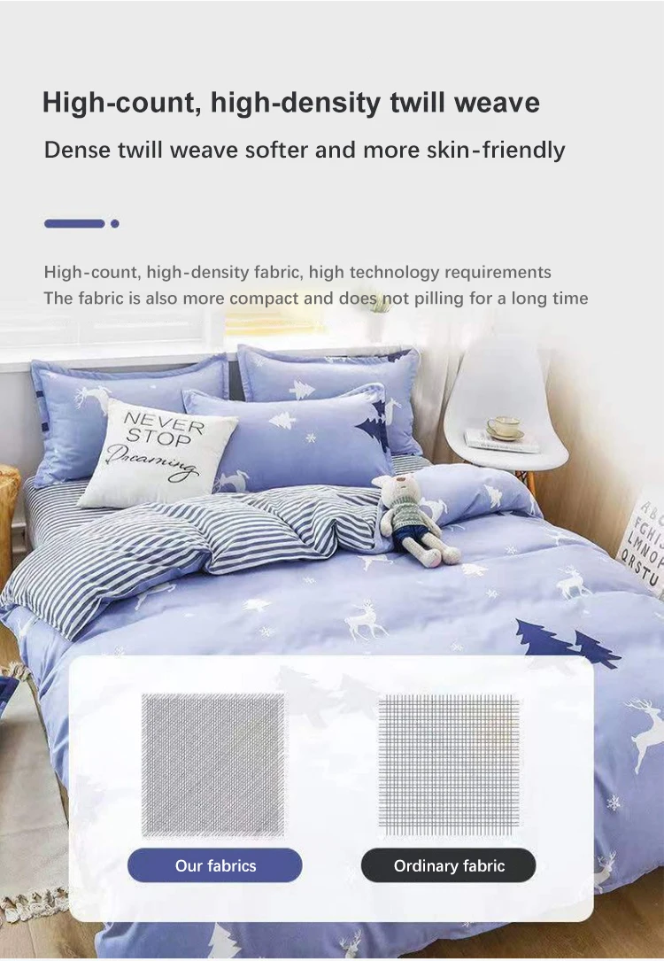 Accept Custom Material,Size,Color,Pattern 100 Cotton Household Bedding Threepiece Bed Sheet