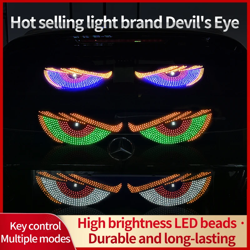 USB Animated Demon Eyes Screen Led Matrix Panel Led Display for Truck Windshield Devil Eyes Lights for Car Truck Off-road SUV