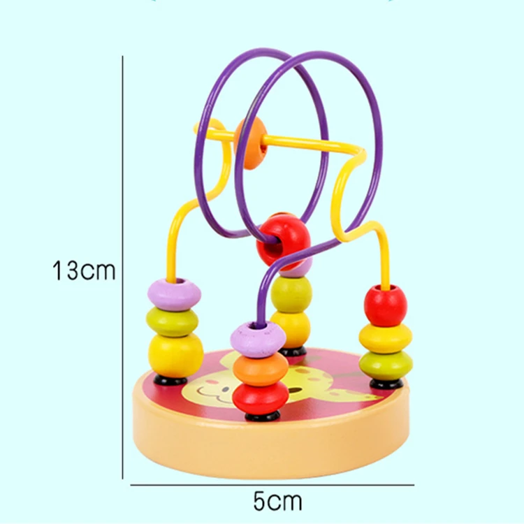 Детская красочная интеллектуальная деревянная обучающая игрушка, лабиринт, американские горки, бусины, игрушка