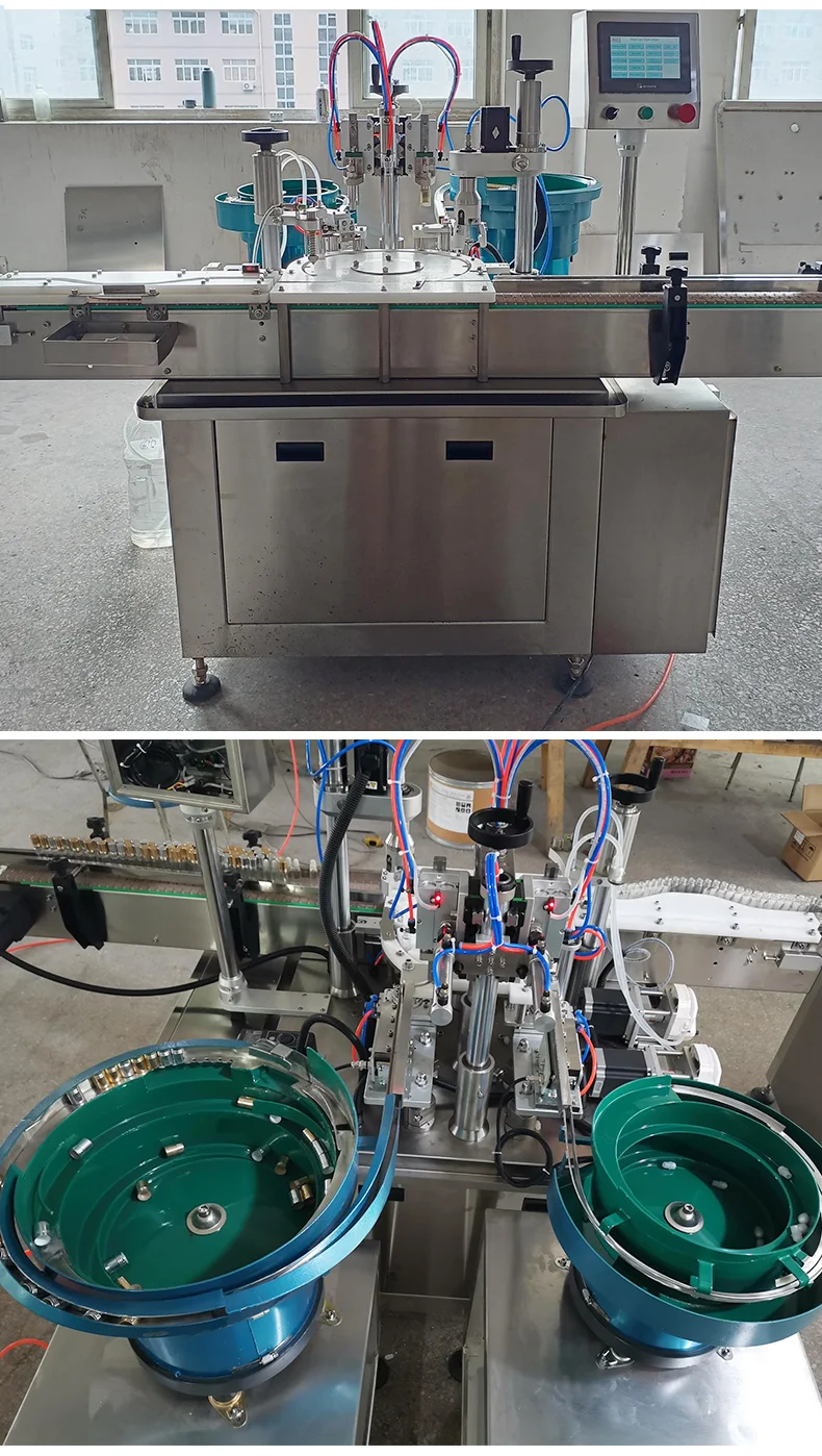 High-Accuracy Automatic Electric Filling Machine for Perfume Liquid Oil Beverage Vial Shampoo Glue Capping details