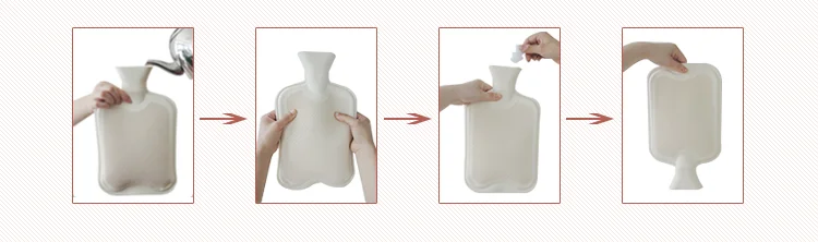 Natural rubber hot water bag 2000ml hot water bottle manufacture