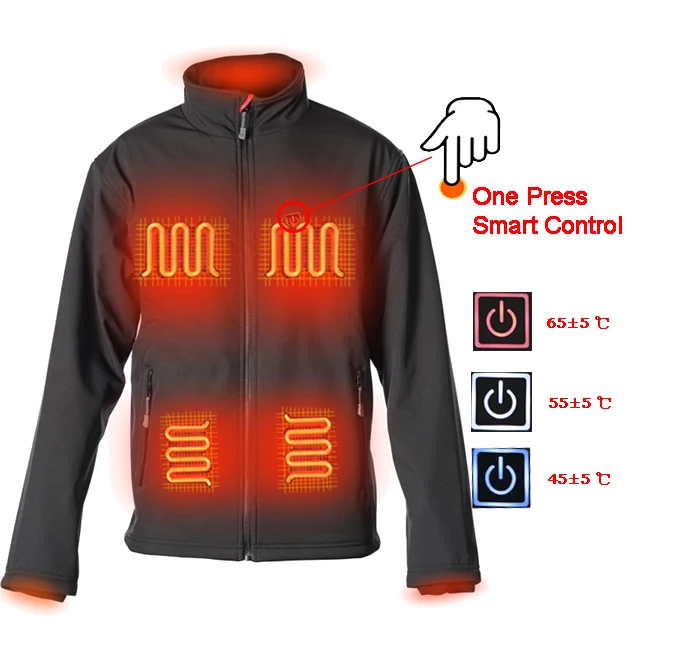 Gilet Chauffant Homme En Polaire Recyclée - Batterie Incluse 7.4V 4800mAh - 3 Réglages Chaleur - Lavable Machine