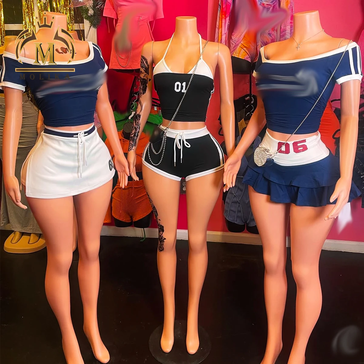 Trendy Designer Women Outfits Print Crop Shirt Top and Shorts Skirt Piece  Set Casual Y2K Rib Knit Two Piece Set Woman Clothing