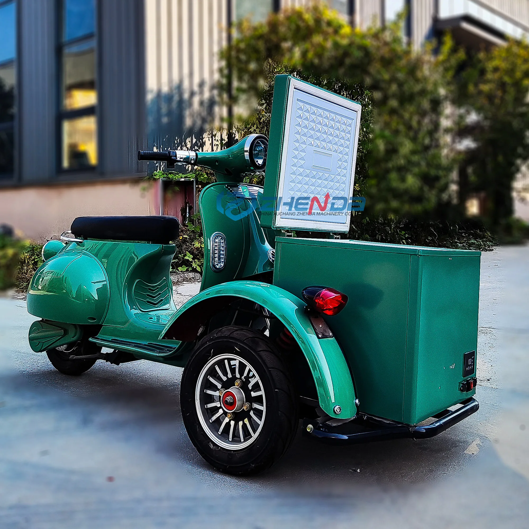 2024 Unique Design Mobile Hand Push Ice Cream Motorcycle European