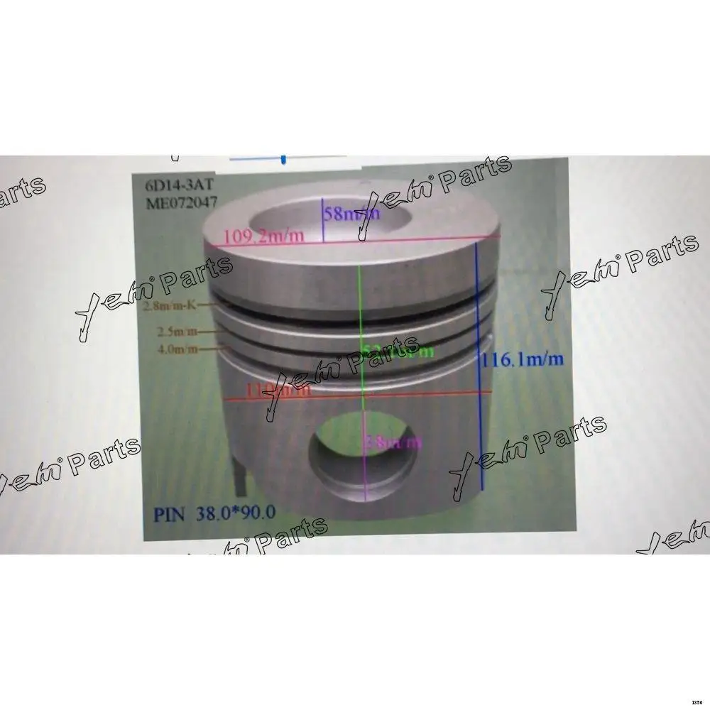 Diesel Engine Repair Parts 6D14 Piston With Pin ME033908 for Mitsubishi
