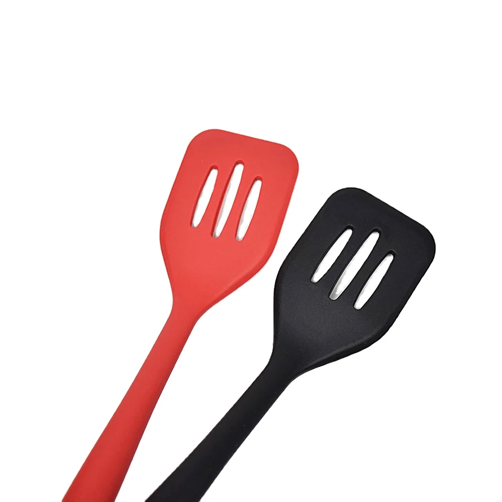 Basics Silicone Turner Spatula Slotted Hygienic One Piece Design Non Stick Rubber Kitchen Utensil for Fish Eggs Pancakes