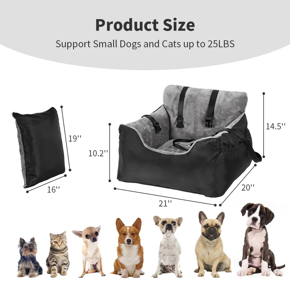 Wholesale washable travel safety luxury portable dog car booster seat bed manufacture