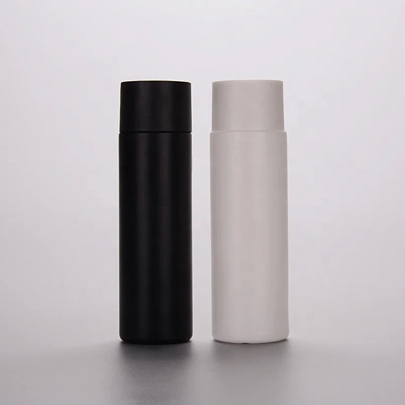 250ml HDPE Lotion Container Cylinder Flat Shoulder Cosmo Round Lotion Shampoo and Conditioner Plastic Bottles With Pump Cap