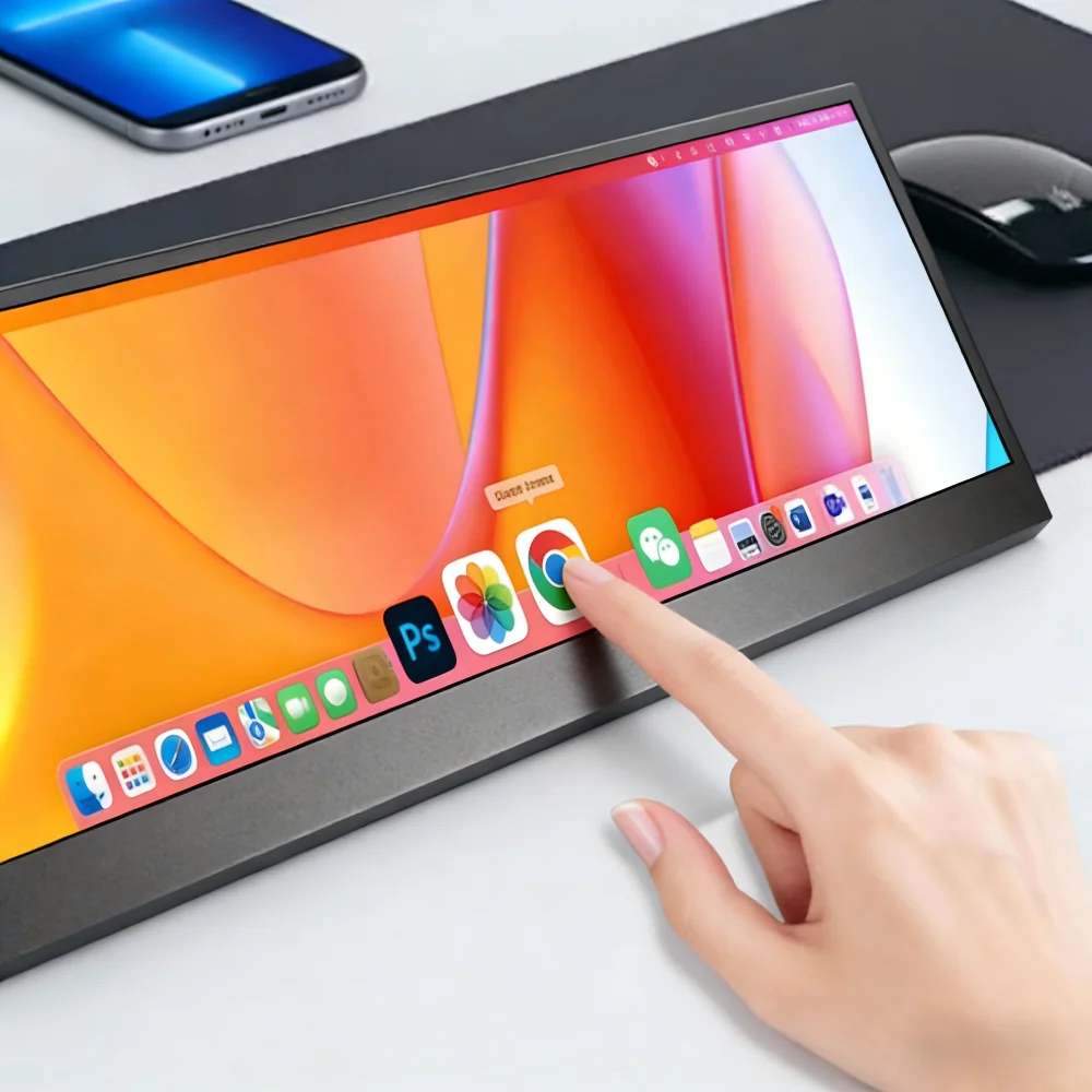شاشة عرض LCD مطولة من AUO بحجم 14.4 إنش بدقة 1280*526 مع سطوع 450 نيت وابعاد 359*160*27mm للافتات رقمية وعرض